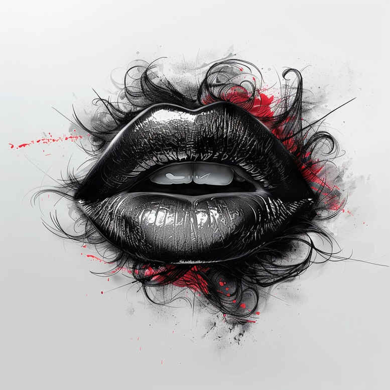 mouths-lips tattoo design ideas clear edge refined color palette embodying endurance