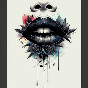 mouths-lips tattoo design ideas open space refined detail shows determination