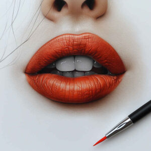 mouths-lips tattoo design ideas no fill Surrealism blurred boundaries for calf