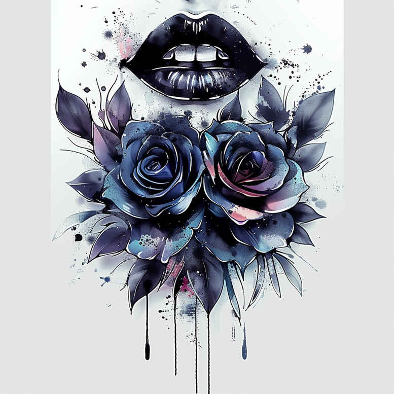 mouths-lips tattoo design ideas punctual Surrealism disorienting for spine