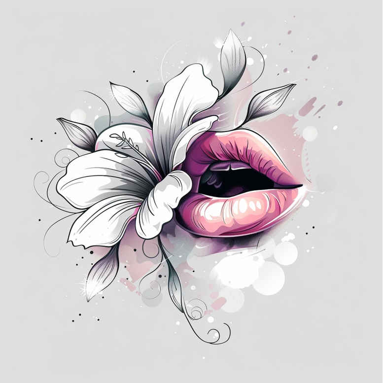 mouths-lips tattoo design ideas diminutive Surrealism distorted reality for upper back