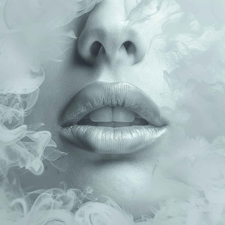 mouths-lips tattoo design ideas pure shape Surrealism fantastical for upper chest