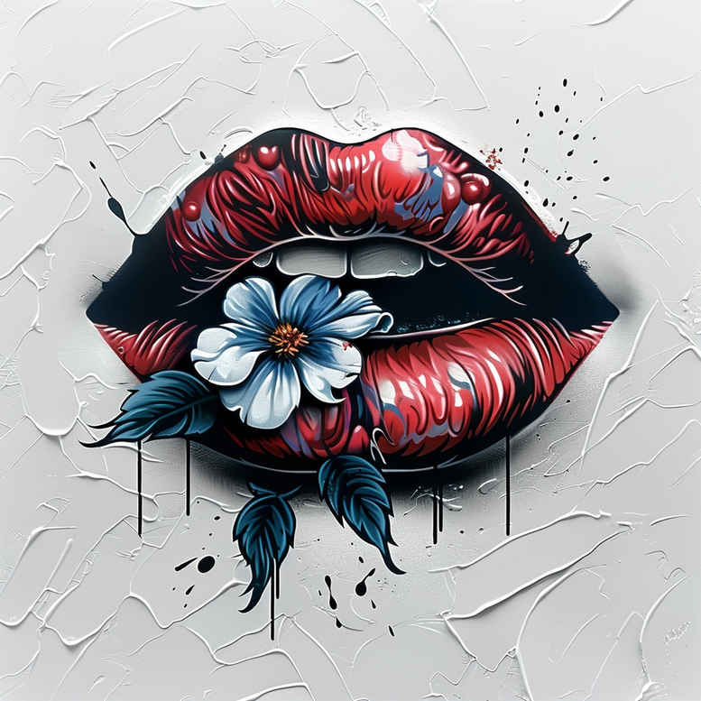 mouths-lips tattoo design ideas compact Surrealism hallucinatory for upper thigh