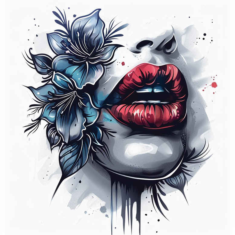 mouths-lips tattoo design ideas basic Surrealism otherworldly for elbow