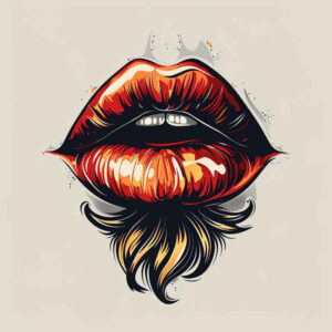 mouths-lips tattoo design ideas empty space Surrealism psychic energy for nape