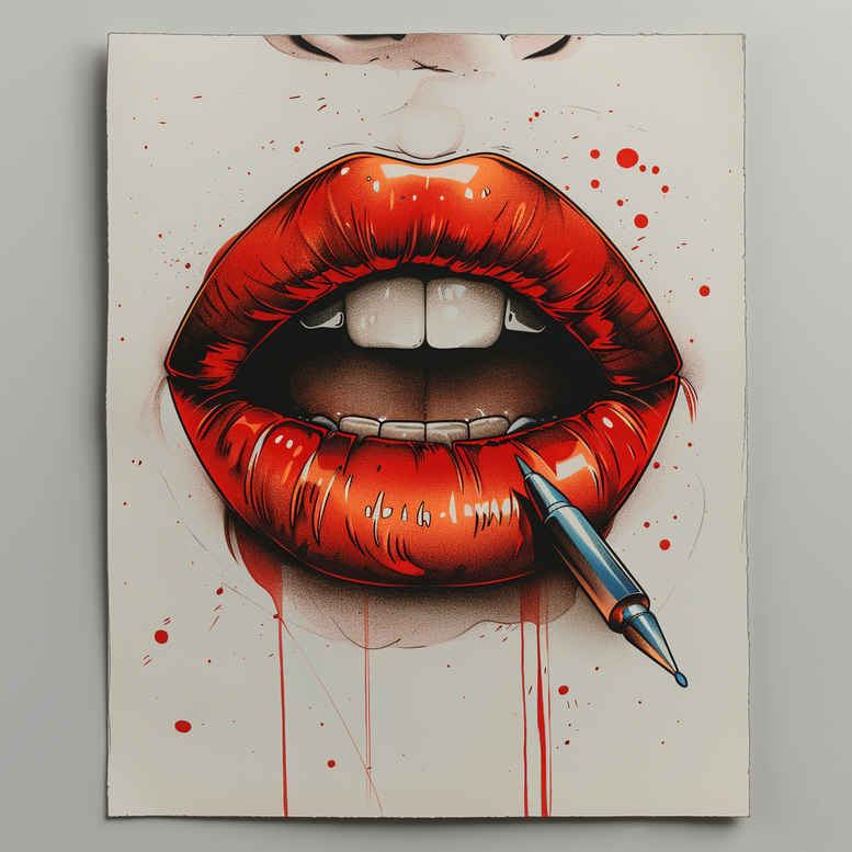mouths-lips tattoo design ideas fine line Surrealism symbolism symbol of resilience