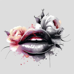 mouths-lips tattoo design ideas monochrome Surrealism translucent layers embodying perseverance