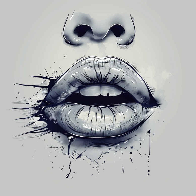 mouths-lips tattoo design ideas tiny motif textured fills for upper shoulder