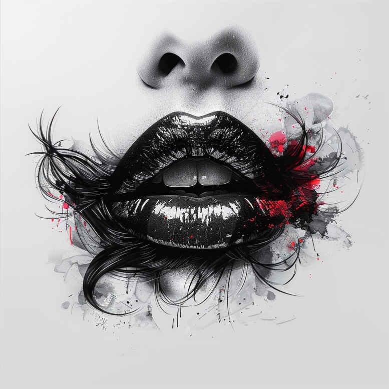 mouths-lips tattoo design ideas micro line vivid for hand