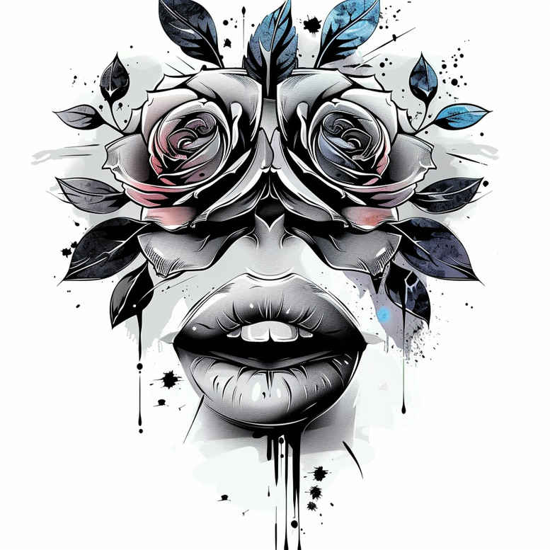 mouths-lips tattoo design ideas delicate wide-angle embodying perseverance