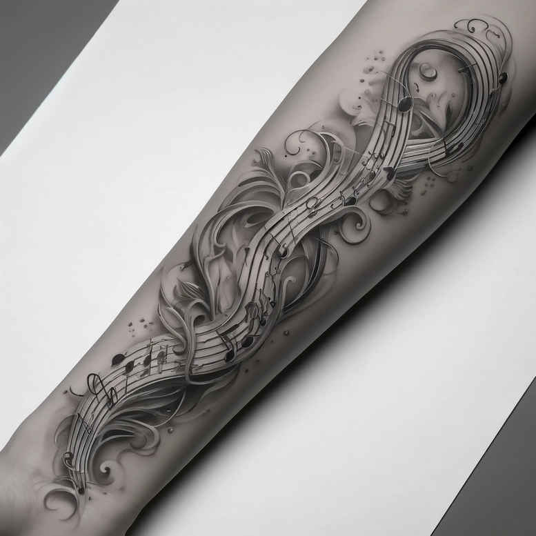 alternative-music – tattoo design ideas free ai generated – elemental – for-calf – Gallery: music-inkby-ai
