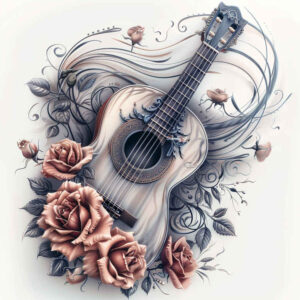 artistic-music – tattoo design ideas free ai generated – thin-script – for-elbow – Gallery: music-inkby-ai