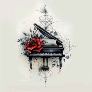 classical-music – tattoo design ideas free ai generated – single-dot – for-thigh – Gallery: music-inkby-ai