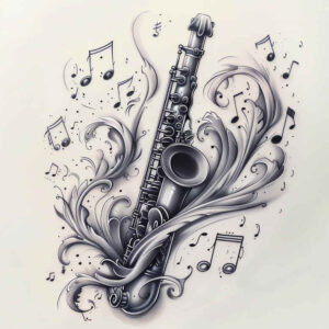 dance-music – tattoo design ideas free ai generated – point-minimal – for-shoulder – Gallery: music-inkby-ai