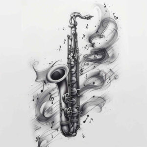 drums – tattoo design ideas free ai generated – plain – for-back-shoulder – Gallery: music-inkby-ai