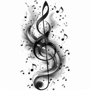 electronic-music – tattoo design ideas free ai generated – gentle – for-knee – Gallery: music-inkby-ai