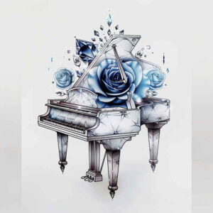 electronic-music – tattoo design ideas free ai generated – no-shading – for-elbow – Gallery: music-inkby-ai