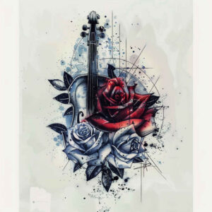 electronic-music – tattoo design ideas free ai generated – understated – for-nape – Gallery: music-inkby-ai