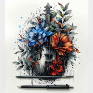 ethnic-music – tattoo design ideas free ai generated – small-detail – for-outer-arm – Gallery: music-inkby-ai