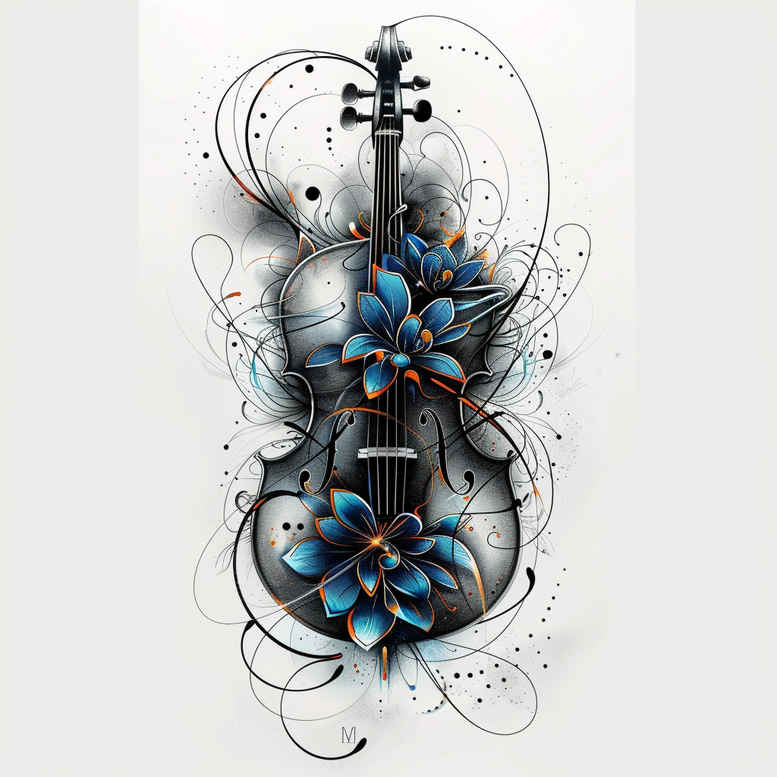 jazz-music – tattoo design ideas free ai generated – tiny-motif – for-triceps – Gallery: music-inkby-ai