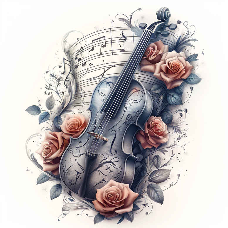 melody – tattoo design ideas free ai generated – lightweight – for-lower-back – Gallery: music-inkby-ai