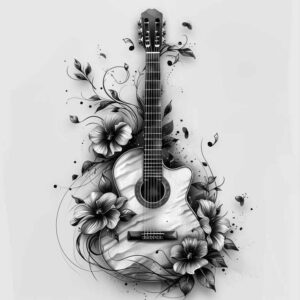 music-and-space – tattoo design ideas free ai generated – bare – for-upper-arm – Gallery: music-inkby-ai