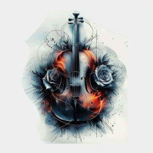 music-and-space – tattoo design ideas free ai generated – clean-shape – for-biceps – Gallery: music-inkby-ai