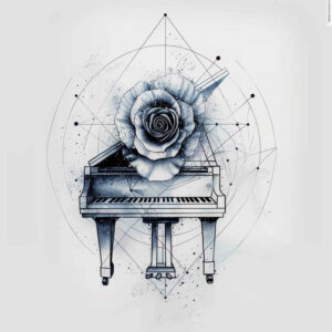music-and-space – tattoo design ideas free ai generated – soft-touch – for-temple – Gallery: music-inkby-ai
