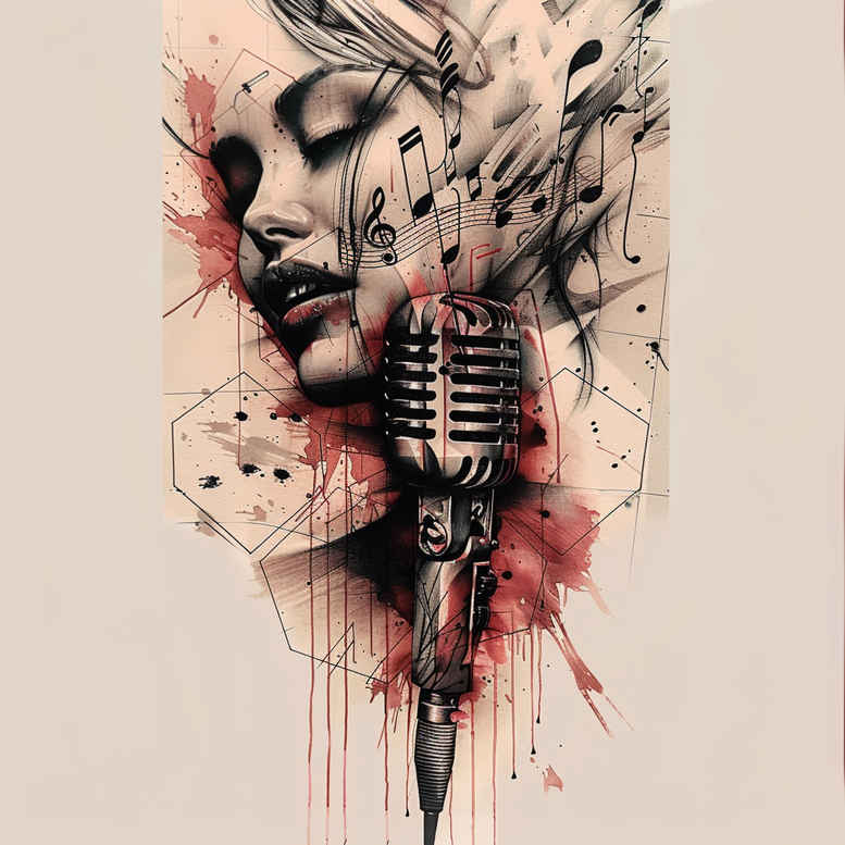 music-and-wave – tattoo design ideas free ai generated – minimal-texture – for-shoulder – Gallery: music-inkby-ai