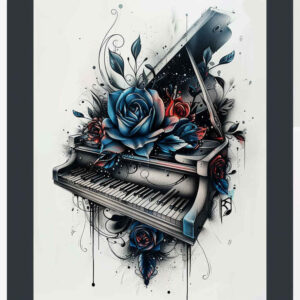 music-and-wave – tattoo design ideas free ai generated – single-line – for-foot – Gallery: music-inkby-ai