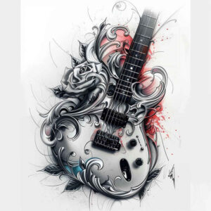 music-as-art – tattoo design ideas free ai generated – micro-line – for-behind-ear – Gallery: music-inkby-ai