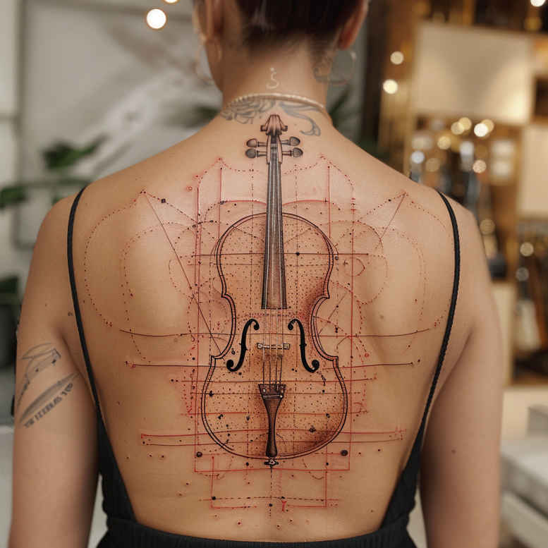 music – tattoo design ideas free ai generated – discreet – for-lower-back – Gallery: music-inkby-ai