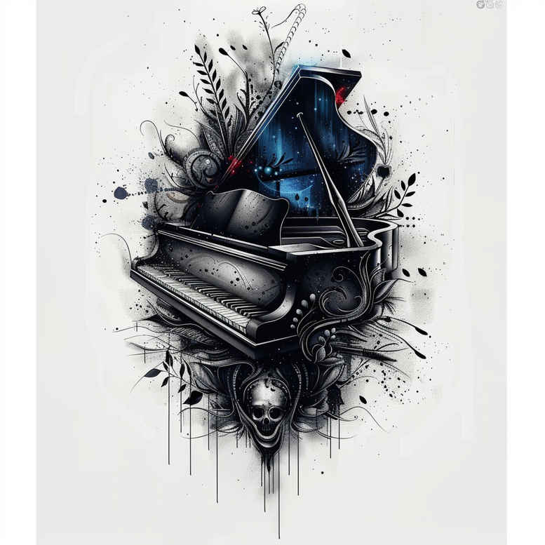 music-tattoo – tattoo design ideas free ai generated – iconic – for-hip – Gallery: music-inkby-ai