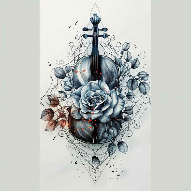 music-tattoo – tattoo design ideas free ai generated – slender – for-forearm – Gallery: music-inkby-ai