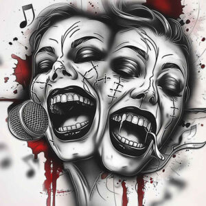 music-with-energy – tattoo design ideas free ai generated – crisp-outline – for-ribs – Gallery: music-inkby-ai