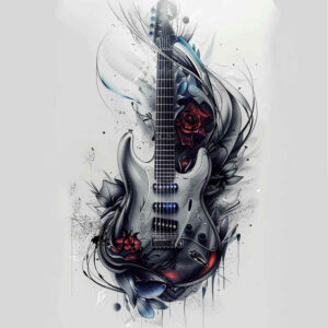 music-with-light – tattoo design ideas free ai generated – clear-edge – for-scapula – Gallery: music-inkby-ai