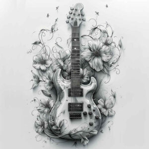 music-with-symbols – tattoo design ideas free ai generated – pure-motif – for-thigh – Gallery: music-inkby-ai