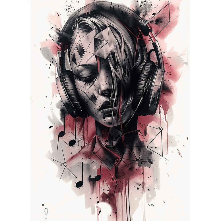 music-with-symbols – tattoo design ideas free ai generated – thin-line – for-back-of-neck – Gallery: music-inkby-ai