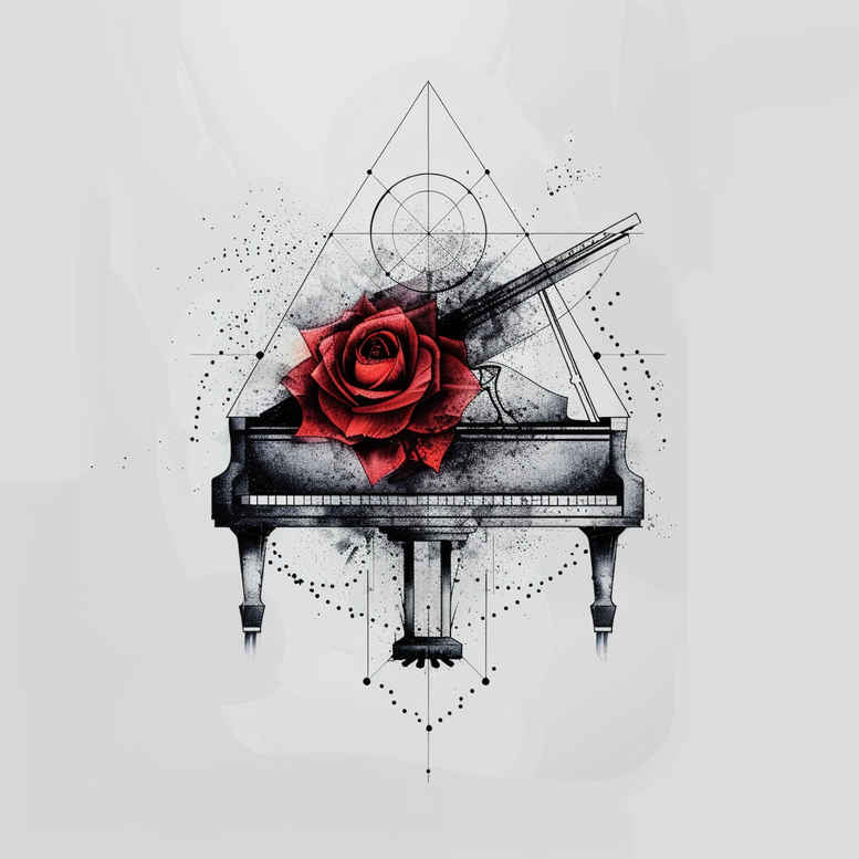 musical-instruments – tattoo design ideas free ai generated – no-fill – for-heel – Gallery: music-inkby-ai