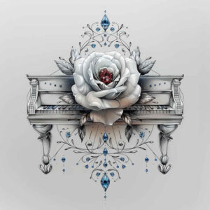 musical-instruments – tattoo design ideas free ai generated – simple-form – for-shoulder-blade – Gallery: music-inkby-ai