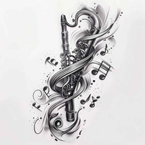 musical-note – tattoo design ideas free ai generated – micro-symbol – for-chest – Gallery: music-inkby-ai