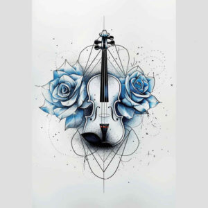 note-with-3d-effect – tattoo design ideas free ai generated – quiet-art – for-stomach – Gallery: music-inkby-ai