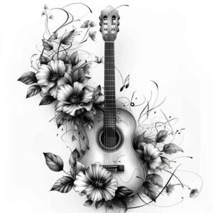 note-with-ornament – tattoo design ideas free ai generated – micro-art – for-toe – Gallery: music-inkby-ai