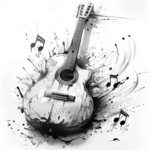 notes – tattoo design ideas free ai generated – whisper-line – for-behind-ear – Gallery: music-inkby-ai