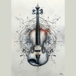 piano – tattoo design ideas free ai generated – modest – for-upper-chest – Gallery: music-inkby-ai