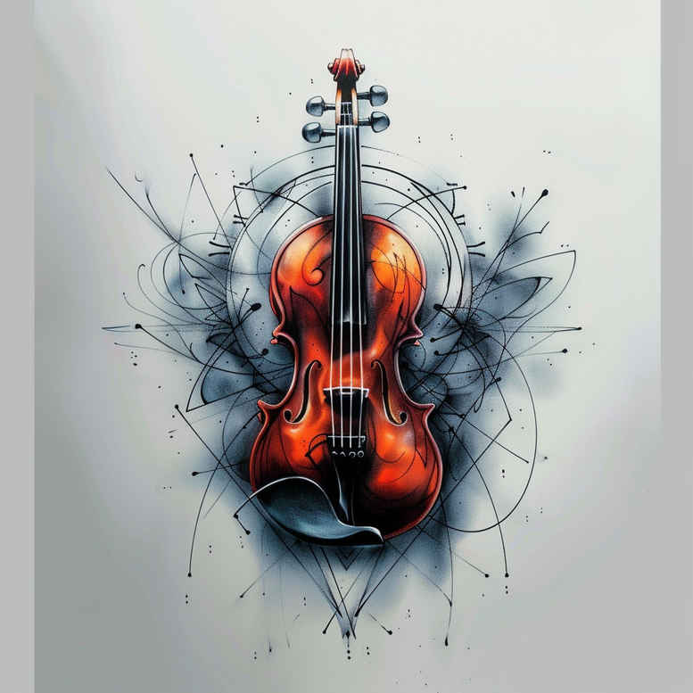 rhythm – tattoo design ideas free ai generated – pure-motif – for-calf – Gallery: music-inkby-ai