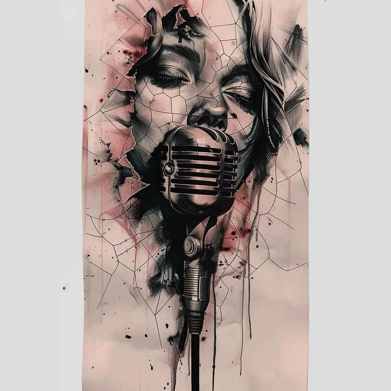 rhythm – tattoo design ideas free ai generated – whisper-line – for-foot – Gallery: music-inkby-ai