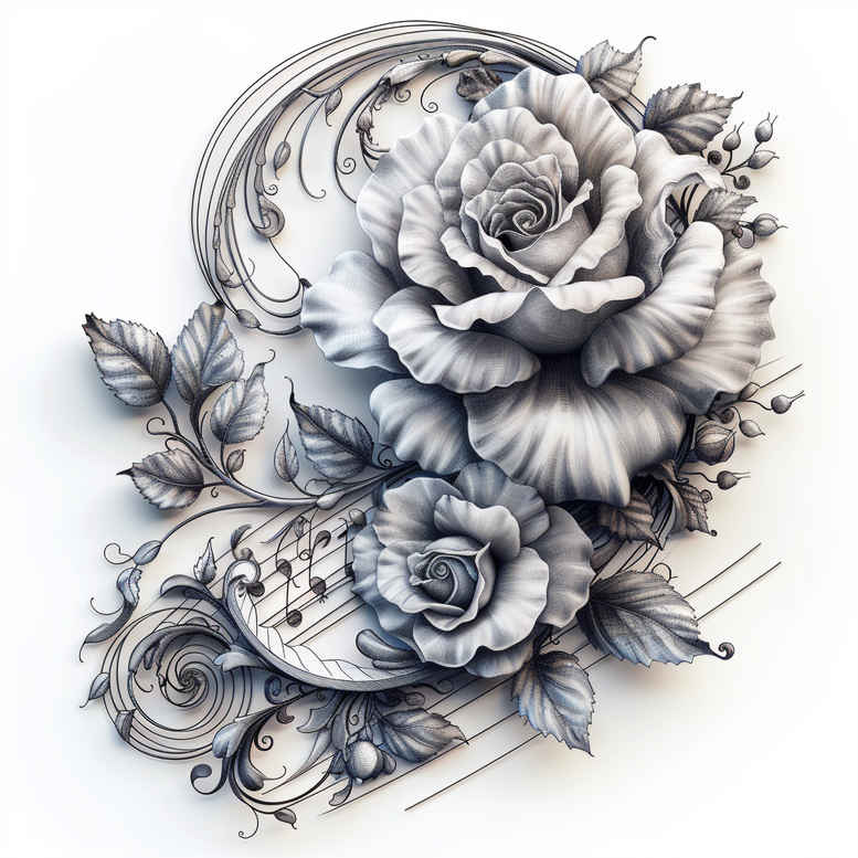 rock-music – tattoo design ideas free ai generated – single-dot – for-lower-arm – Gallery: music-inkby-ai
