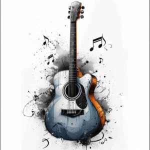 solo-music – tattoo design ideas free ai generated – sparse – for-upper-shoulder – Gallery: music-inkby-ai