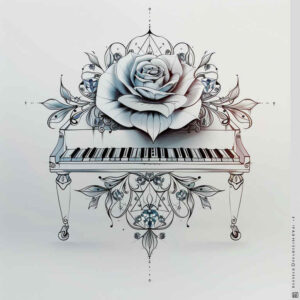 sound-effect – tattoo design ideas free ai generated – quiet-art – for-back-of-neck – Gallery: music-inkby-ai